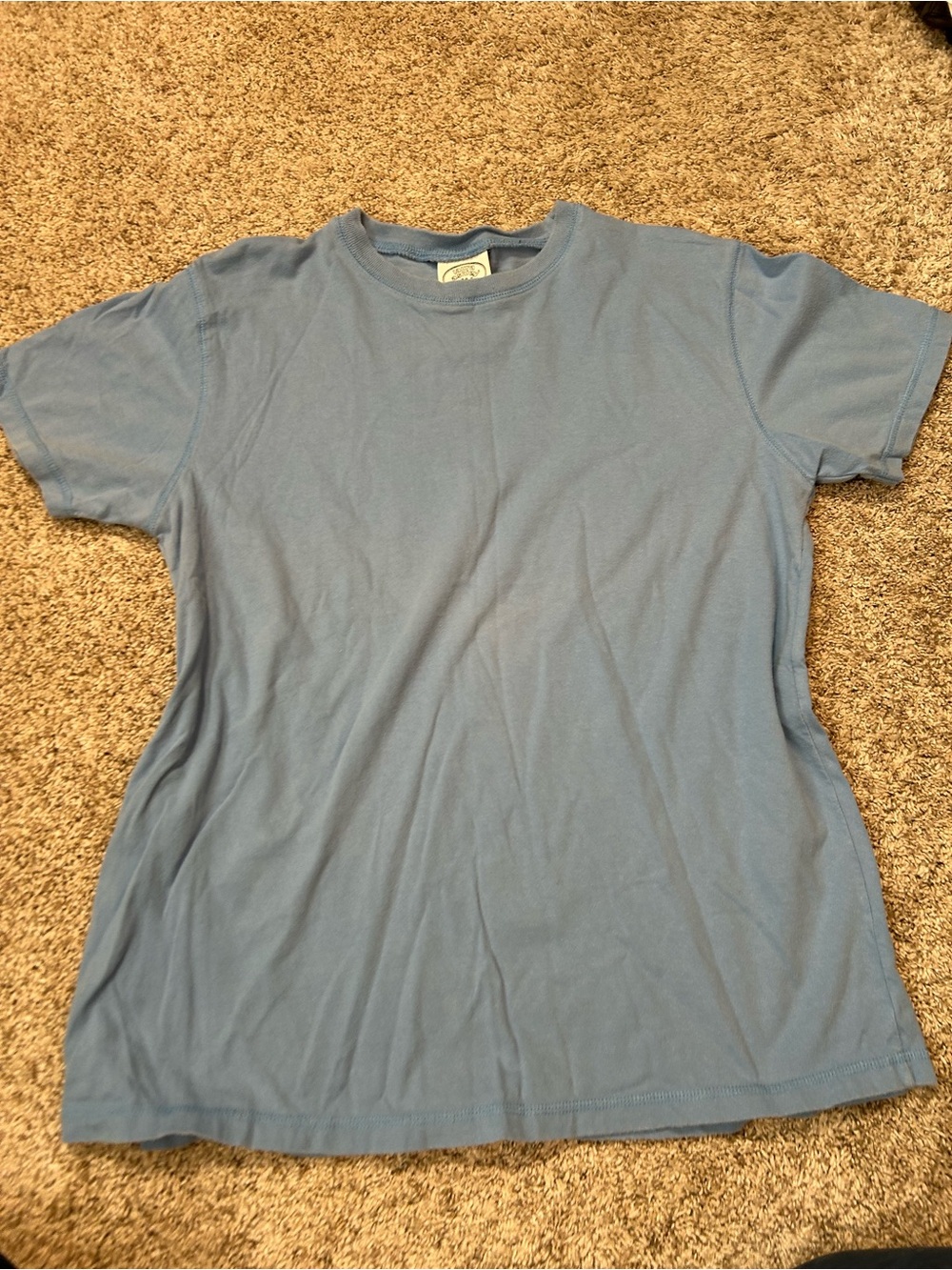 Vintage Laura Ashley Light Blue 100% Cotton Crewneck Top T-Shirt Size Large